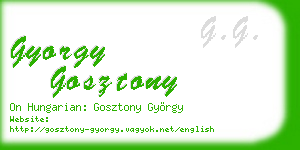 gyorgy gosztony business card